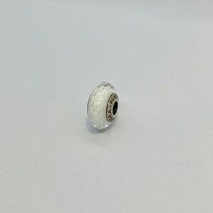 Authentic Pandora White Faceted Murano Charm
